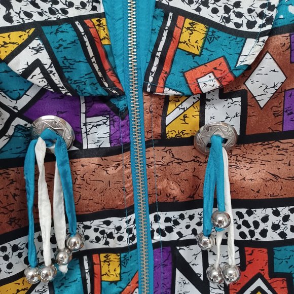 Vtg 80s 90s Lavon Windbreaker Track Jacket, Tribal, Native, Aztec , Size PL - Picture 2 of 16